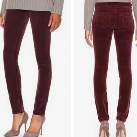 Rag & Bone Skinny Burgundy Velvet Jeans/Pants - Picture 3 of 9